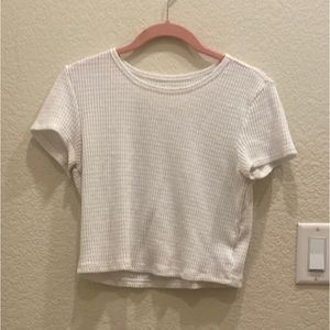 Cropped White Knot Tee